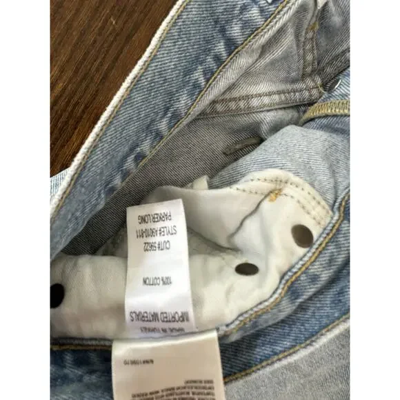 AGOLDE 32 Cotton Relaxed Frayed Hem High Rise Cutoff Shorts - Picture 6 of 9